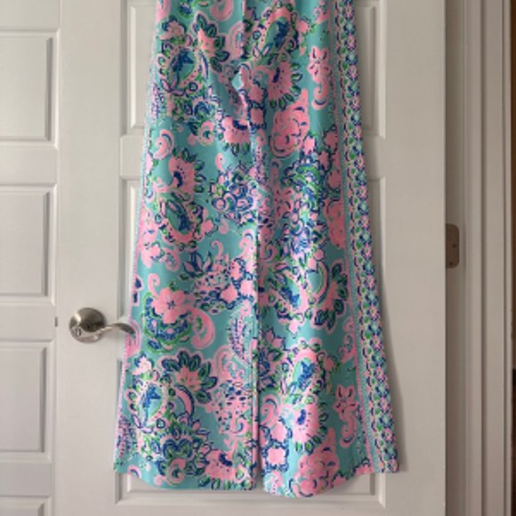 NWT Lilly Pulitzer Bal Harbour Palazzo Blue Horizon Jungle Sunrise, US size XS - Picture 4 of 9
